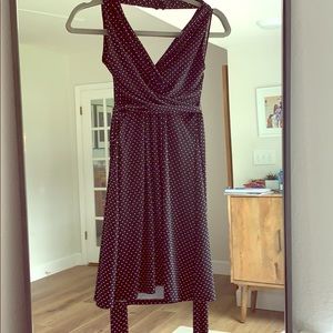 Black and white polkadot mini dress